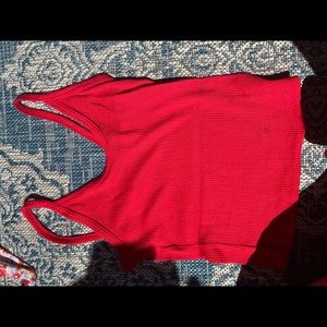 Red crop top